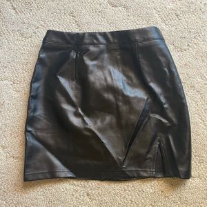 Mini leather skirt